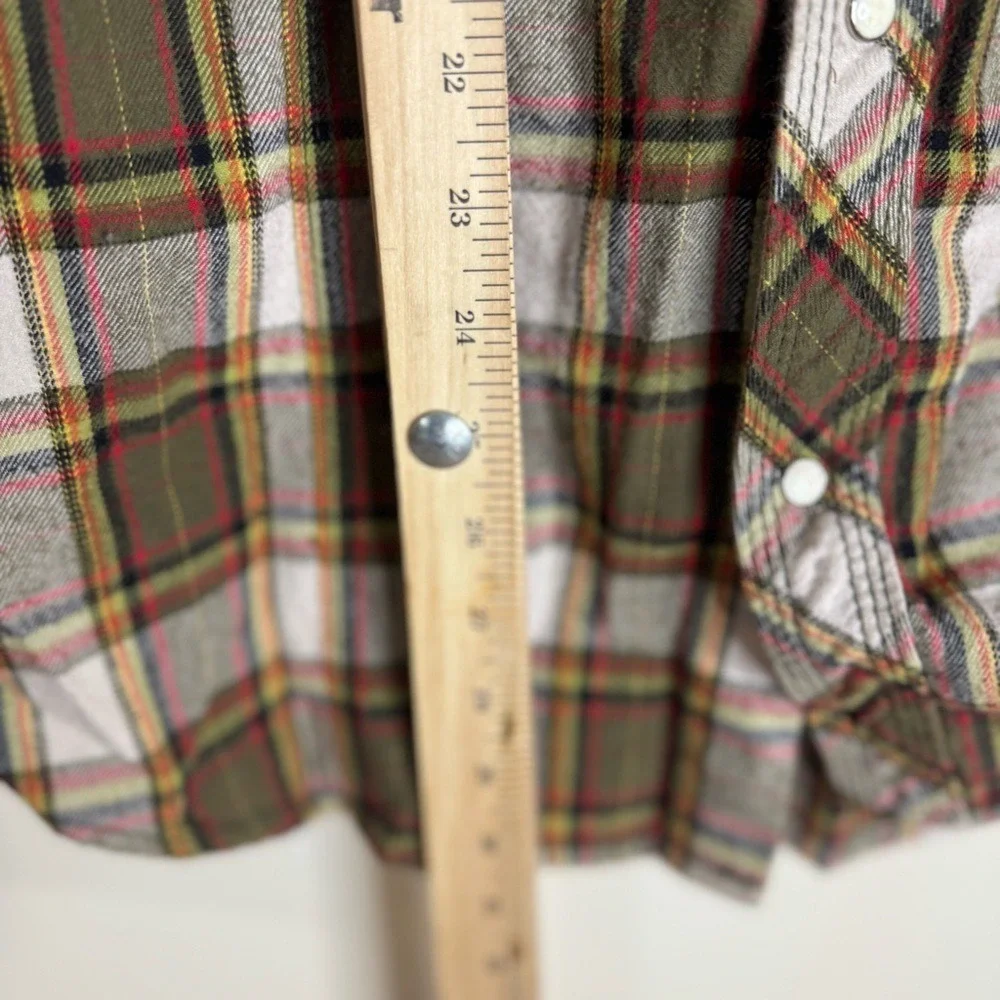 Vtg True Religion Shirt Mens XXL Plaid Snap Y2K Grunge Western Rodeo Flannel